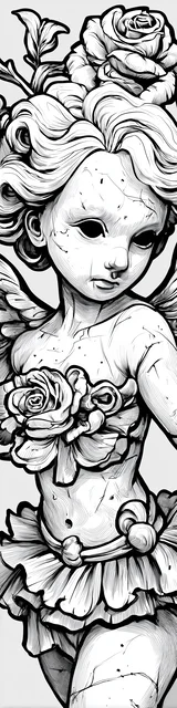 Free angel bookmark to color featuring a an angel coloring bookmark